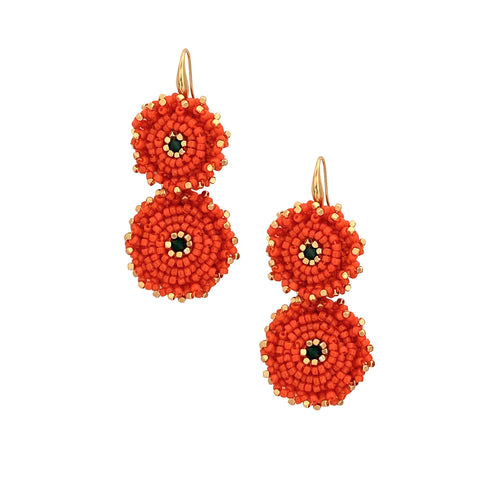 Pomme Earrings - Hermes Orange - Ibu Jewels
