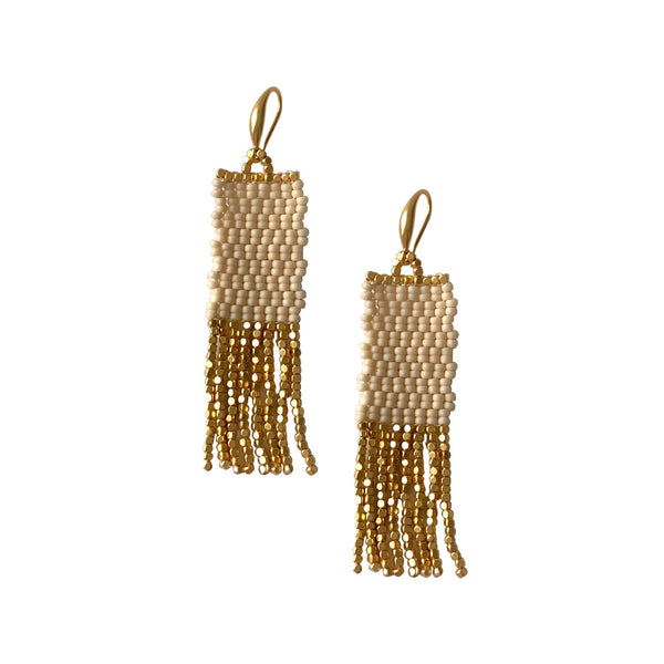 Gigi Earrings - Antique Beige - Ibu Jewels