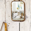 Gold Edged Hanging Mirror with Chain