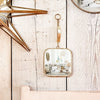 Gold Edged Hanging Mirror with Chain
