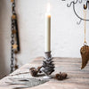 Rustic Zinc Pine Cone Candlestick