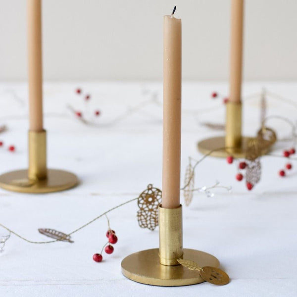 Simple Gold Taper Candle Holder