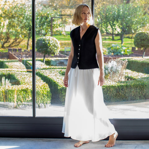Elva Pure Cotton Skirt from Chalk - White