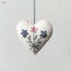 Hanging Felt Heart with Floral Embroidery - Cream or Pink