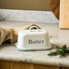 Enamel Butter Dish with Lid - White