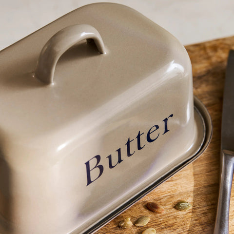 Enamel Butter Dish with Lid - Truffle