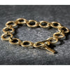 Gold Plated Etched Interwoven Link Bracelet