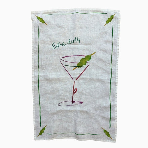 Extra Dirty Martini - Linen Tea Towel
