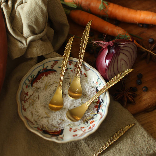 Feather Recycled Brass Teaspoon - Set of Four