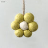 Felt Daisy Hanging Decoration - Cream, Yellow, Green or Pink