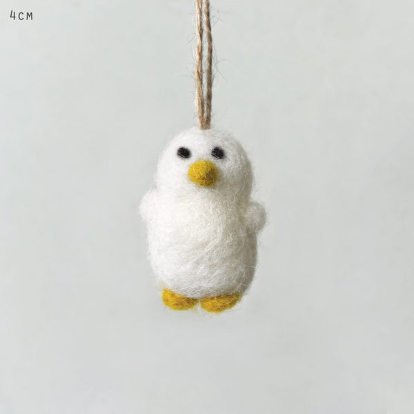 Felted Chick Hanging Decoration
