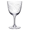 Vintage Style Long Stem Wine Glass - Fern - Set of Six