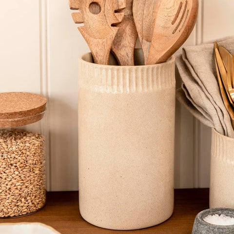 Tall Earthenware Utensil Pot