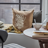 Emboidered Cotton Cushion - Floral Design, with Feather Insert