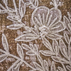 Emboidered Cotton Cushion - Floral Design, with Feather Insert