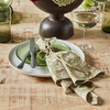 Green Floral Hand-Printed Cotton Napkins - Set of Four