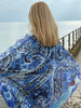 Forever Blue Embroidered Wool Scarf from Jo Edwards