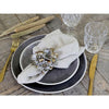 Four Frosty Flower Antique Brass Napkin Rings