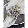 Four Frosty Flower Antique Brass Napkin Rings