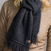 Noble Wilde Possum Merino Fringed Scarf Charcoal