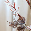 Frosty Winter Branch with Pine Cones - H92cm