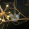 Handmade Glass Bauble - Small Clear Ribbed Robin