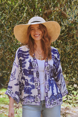 Giant Willow Blue Kimono - One Hundred Stars