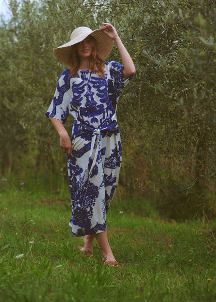 Giant Willow Blue Obi Dress - One Hundred Stars