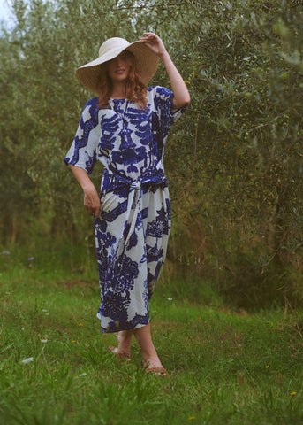 Giant Willow Blue Obi Dress - One Hundred Stars