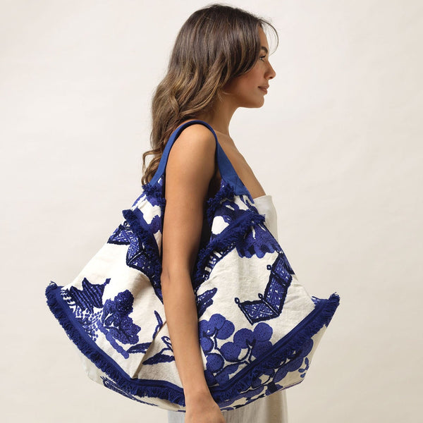 Giant Willow Blue Slouch Bag - One Hundred Stars