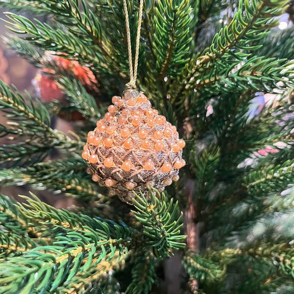 Ginevra Pearl Embellished  Bauble - Old Gold