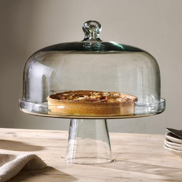 Recycled Glass Cake Stand and Dome