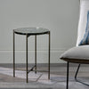 Glass and Antique Brass Side Table