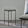 Glass and Antique Brass Side Table