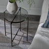 Glass and Antique Brass Side Table