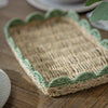 Glass Oven to Table Dish with Woven Grass Rope Serving Tray - Rectangular