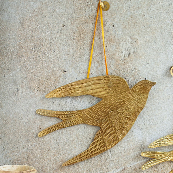 Gold Swallow Hanging Ornament