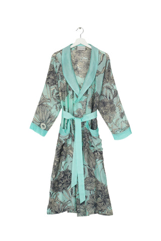 Etched Floral Aqua Gown - One Hundred Stars