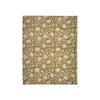 Green Floral Hand-Printed Cotton Tablecloth - 140 x 260 cm