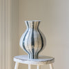 Green Stripe Fluted Neck Vase