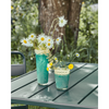 Handmade Small Glass Vase - Kupla - Green with Beige Rim - Two Size Options
