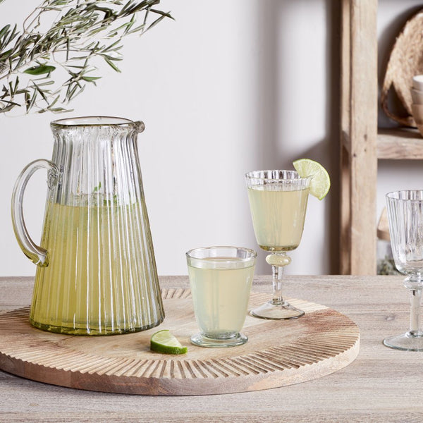 Recycled Glass Ribbed Jug