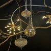 Handmade Glass Bauble - Antiqued Gold Glitter Drop - 16cm
