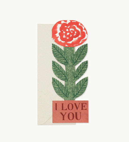 Hadley - Tall Rose, I love You Card - Hadley Paper Goods