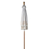 Hand-Painted Balinese White Parasol with Fringe and Tassels