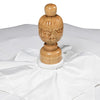 Hand-Painted Balinese White Parasol with Fringe and Tassels