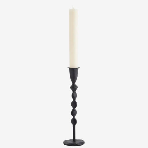 Hand Forged Black Iron Candlestick - 24cm