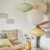 Handmade Paper Oval Lampshade - Sand