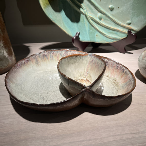 Handmade Brown Ombre Stoneware Dip Bowl