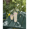 Handmade Small Glass Vase - Kupla - Beige with Pink Rim - Two Size Options